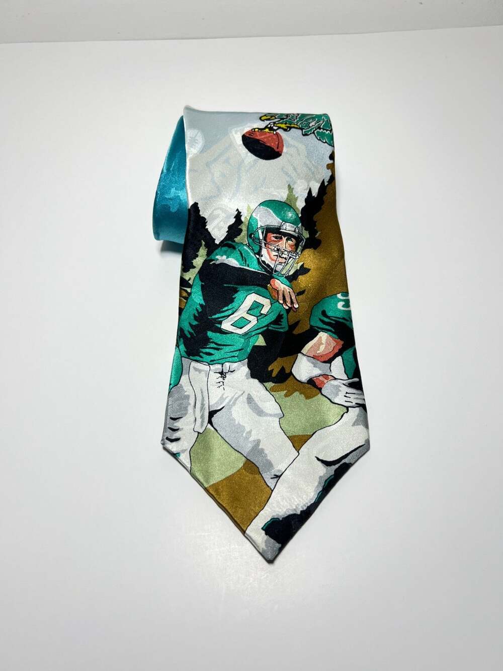 VTG Philadelphia Eagles LN 100% Silk 1981 NFC Championship Tie Necktie 57" x 4"